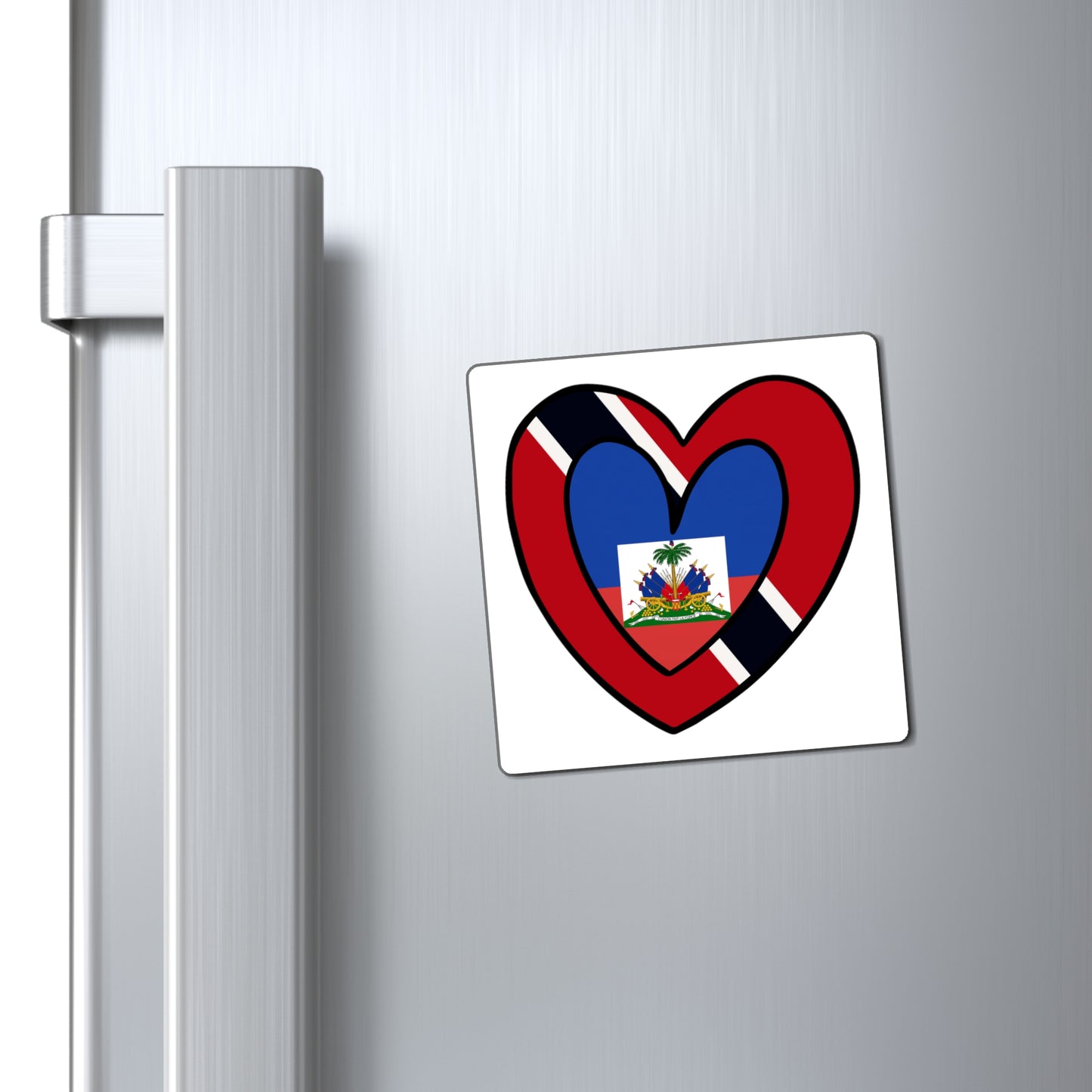 Haitian Trini Flag Heart Haiti Trinidad Tobago Magnet