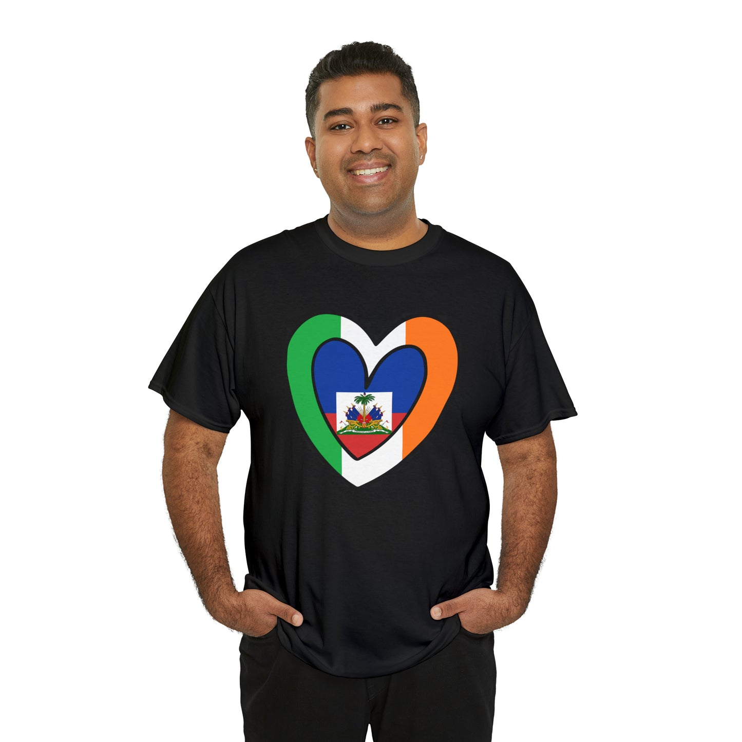 Haitian Irish Flag Heart Half Haiti Ireland T-Shirt | Unisex Tee Shirt