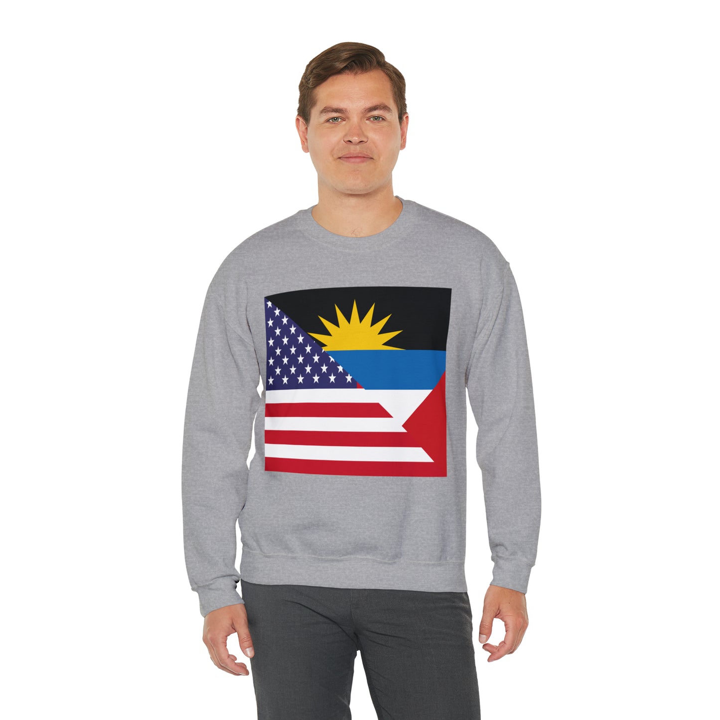 Antigua and Barbuda American Flag Antiguan USA Unisex Sweatshirt