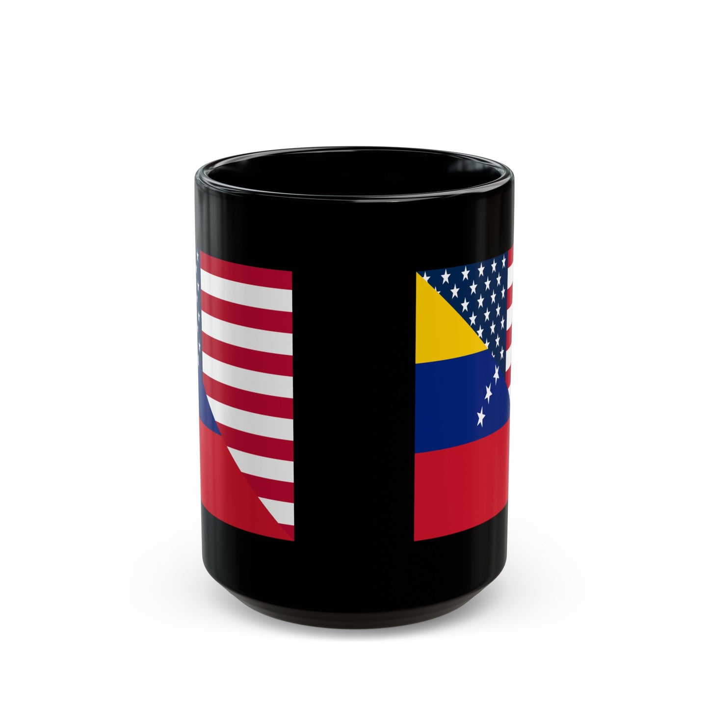 Venezuela American Flag Half Venezuelan USA Black Mug (11oz, 15oz)