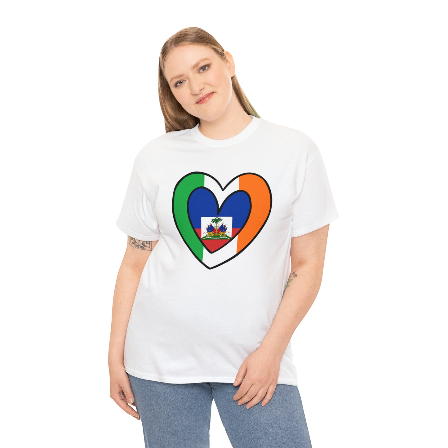 Haitian Irish Flag Heart Half Haiti Ireland T-Shirt | Unisex Tee Shirt