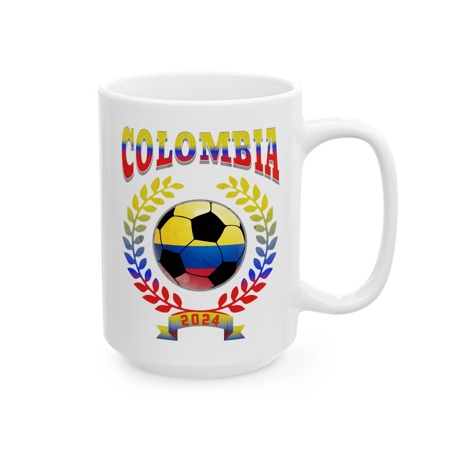 Colombia 2024 Soccer Football Championship Games Colombian Team Ceramic Mug 11oz, 15oz Cup