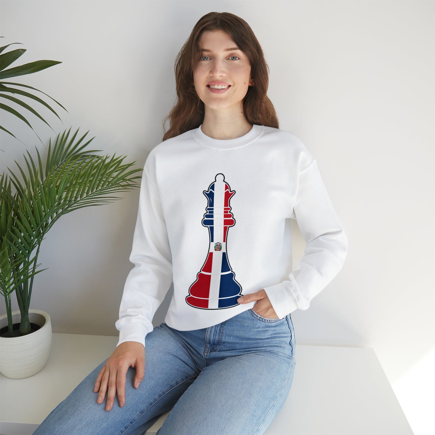 Dominican Republic Queen Flag Chess Piece DR Unisex Sweatshirt