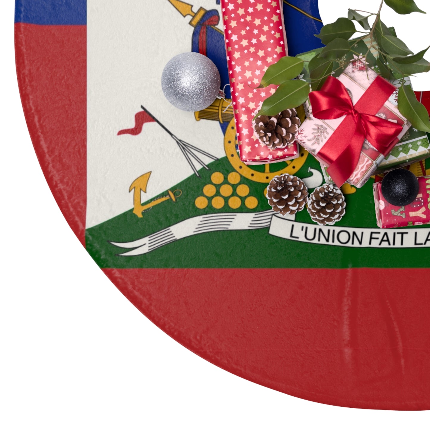 Haiti America Flag | Half Haitian American Flag Ayiti Christmas Tree Skirt