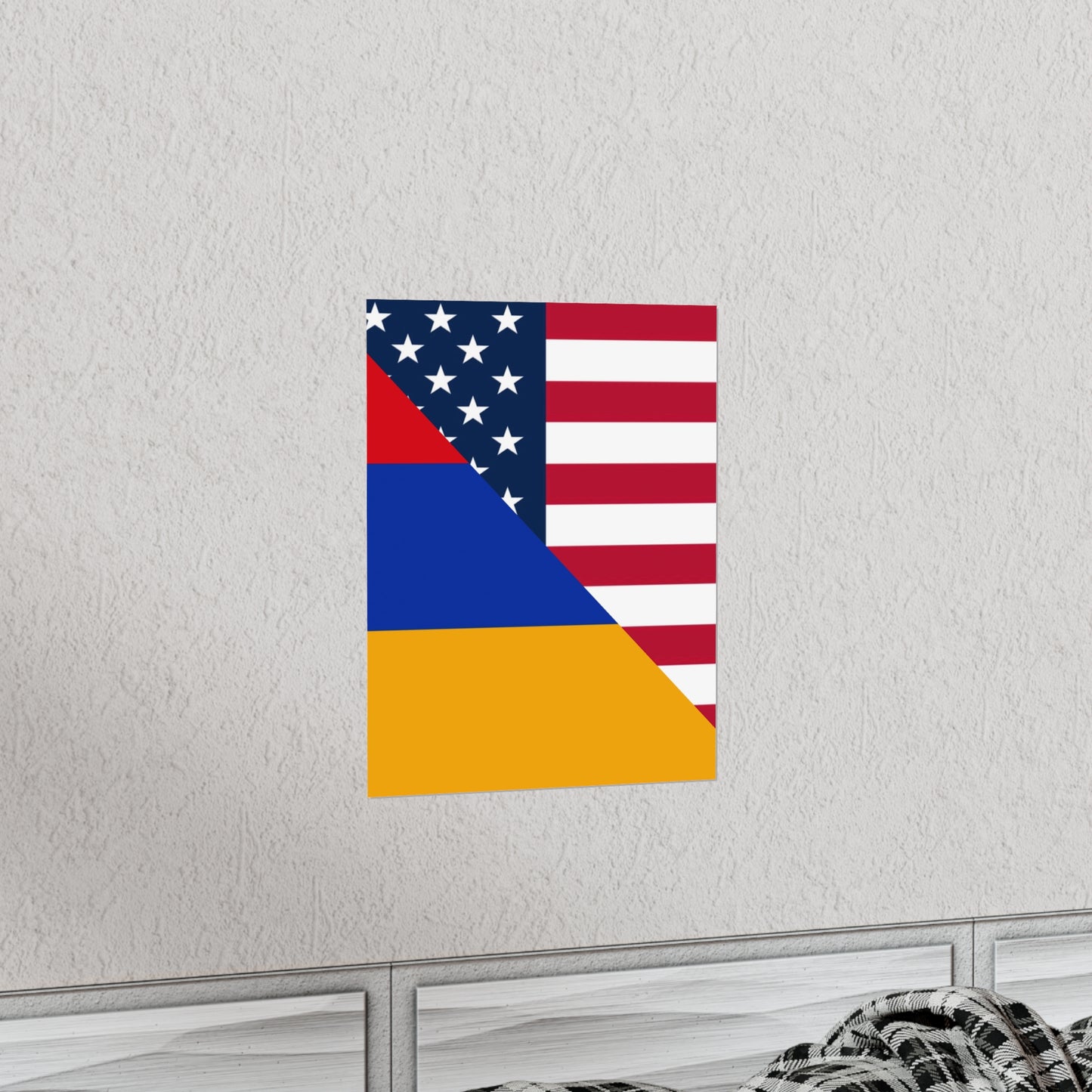 Armenian American Flag Armenia USA Premium Matte Poster