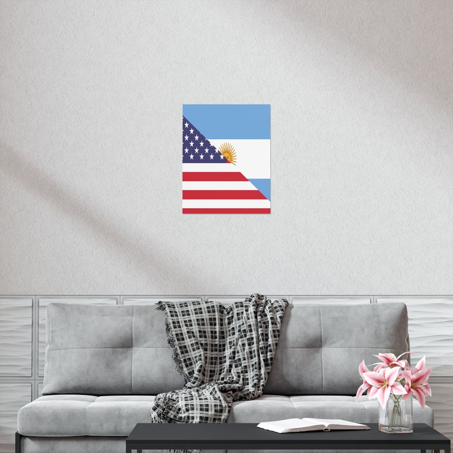 Argentina American Flag Argentinian USA Half Premium Matte Poster