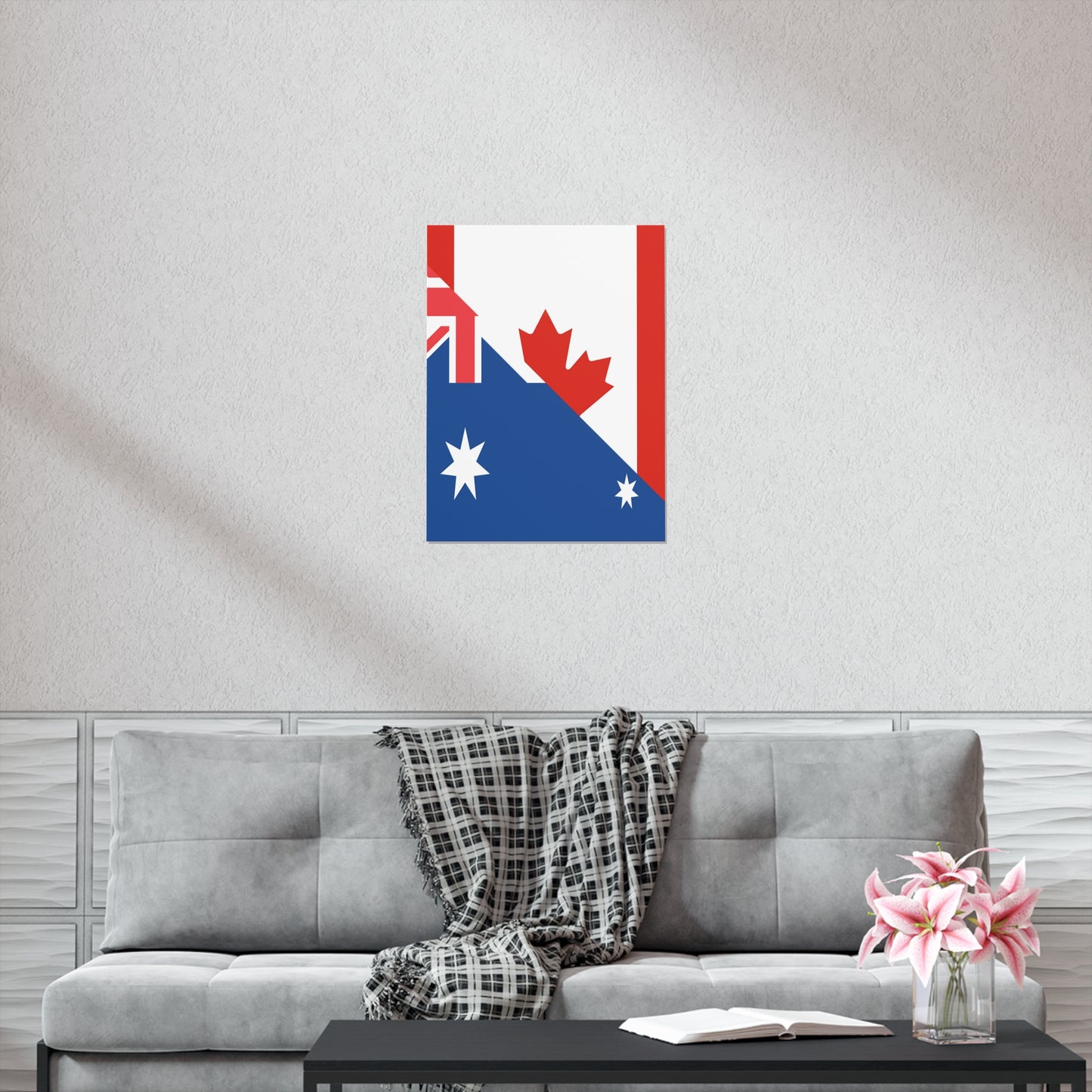 Australian Canadian Flag Half Australia Canada Premium Matte Poster