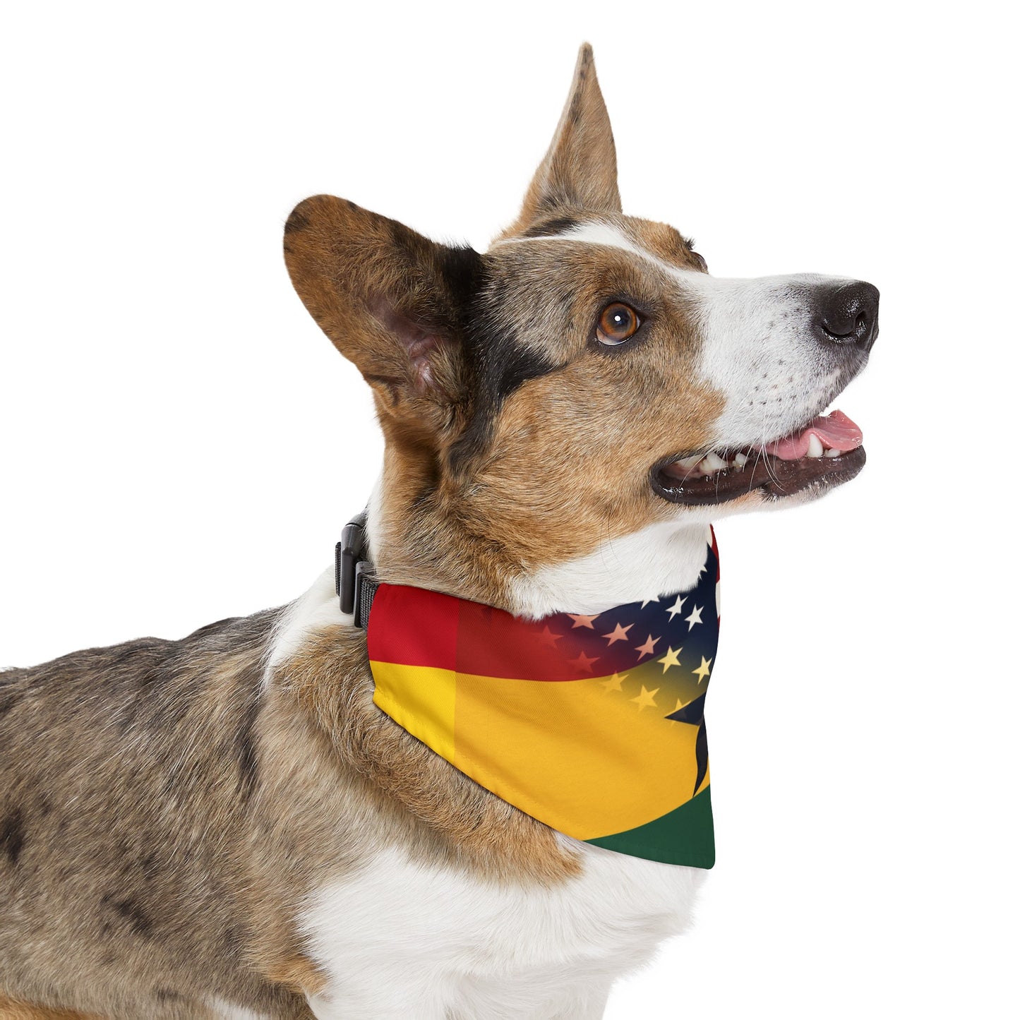 Half Ghanaian American Flag Pet Bandana Collar | USA US Ghana Dog Cat