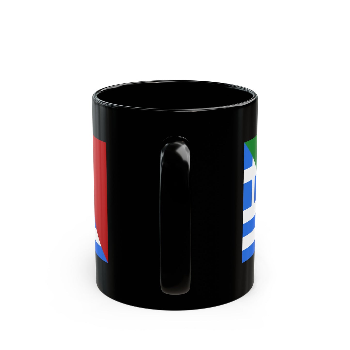 Greek Italian Flag Half Greece Italy Black Mug (11oz, 15oz)