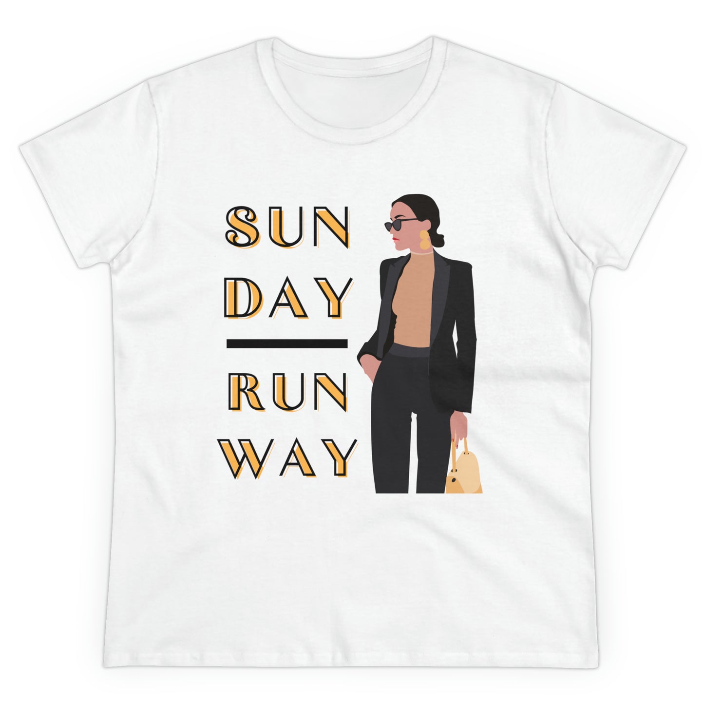 Women's Sunday Runway | Brunch Fashion Sunday Funday Cotton Tee Shirt