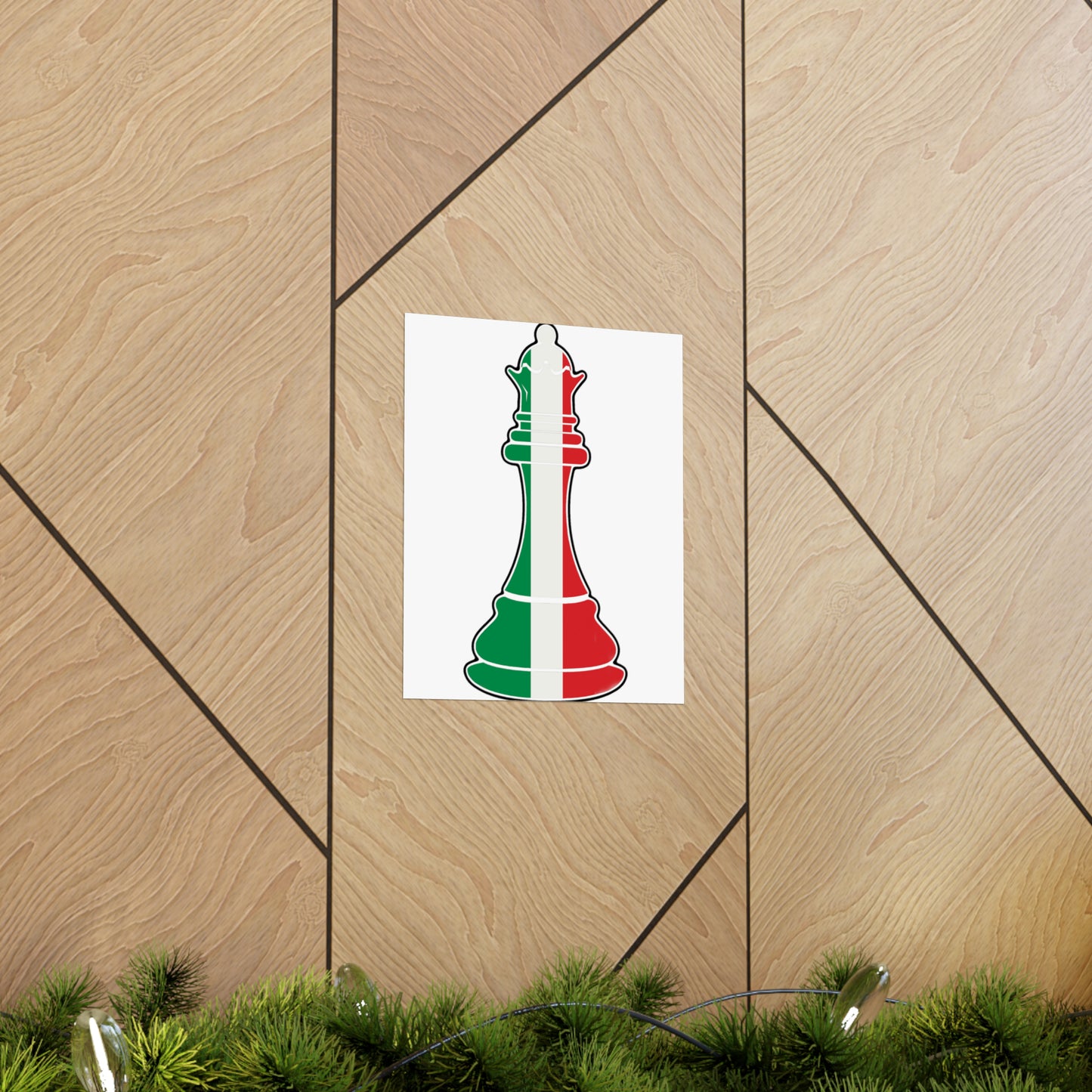 Italian Queen Flag Chess Piece Italy Premium Matte Poster