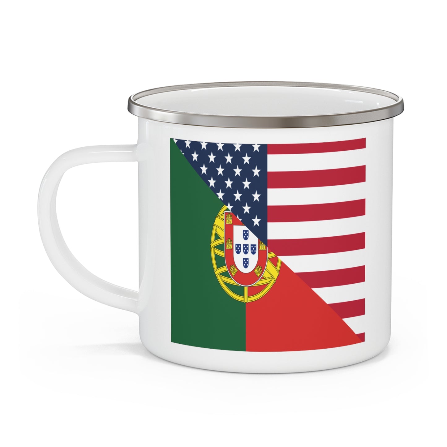 Portugal American Flag Half Portuguese USA 12oz Enamel Mug