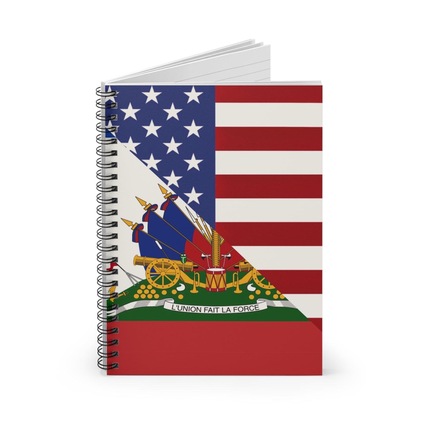 Haiti USA Flag Half Haitian American Spiral Notebook - Ruled Line