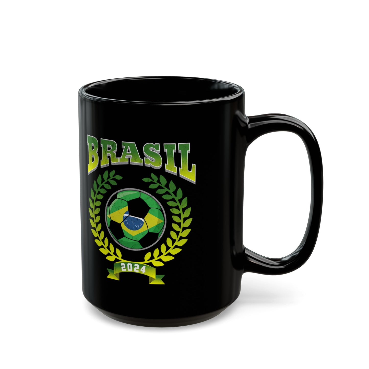 Brasil 2024 Soccer Football Championship Games Brazil Team Black Mug (11oz, 15oz)