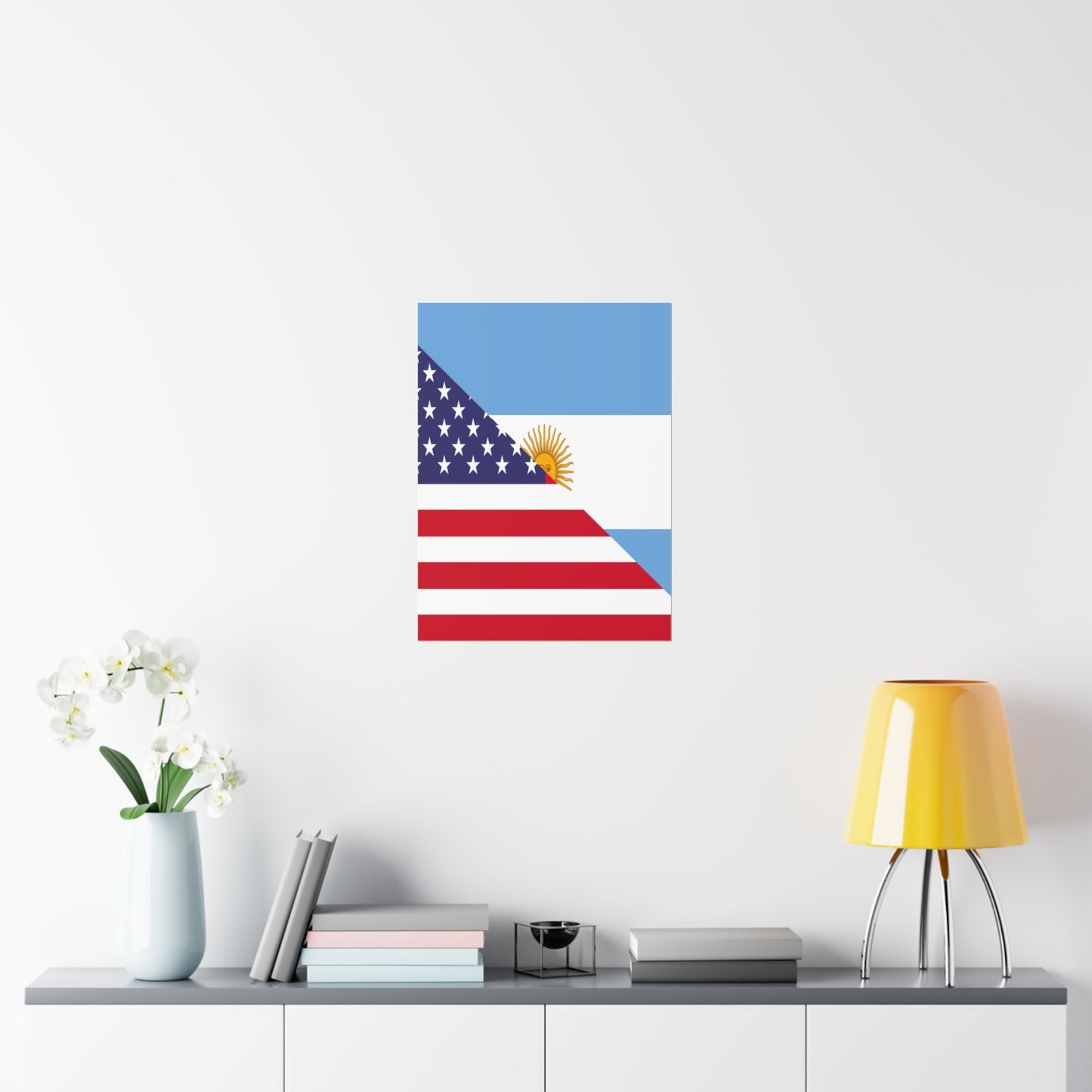 Argentina American Flag Argentinian USA Half Premium Matte Poster