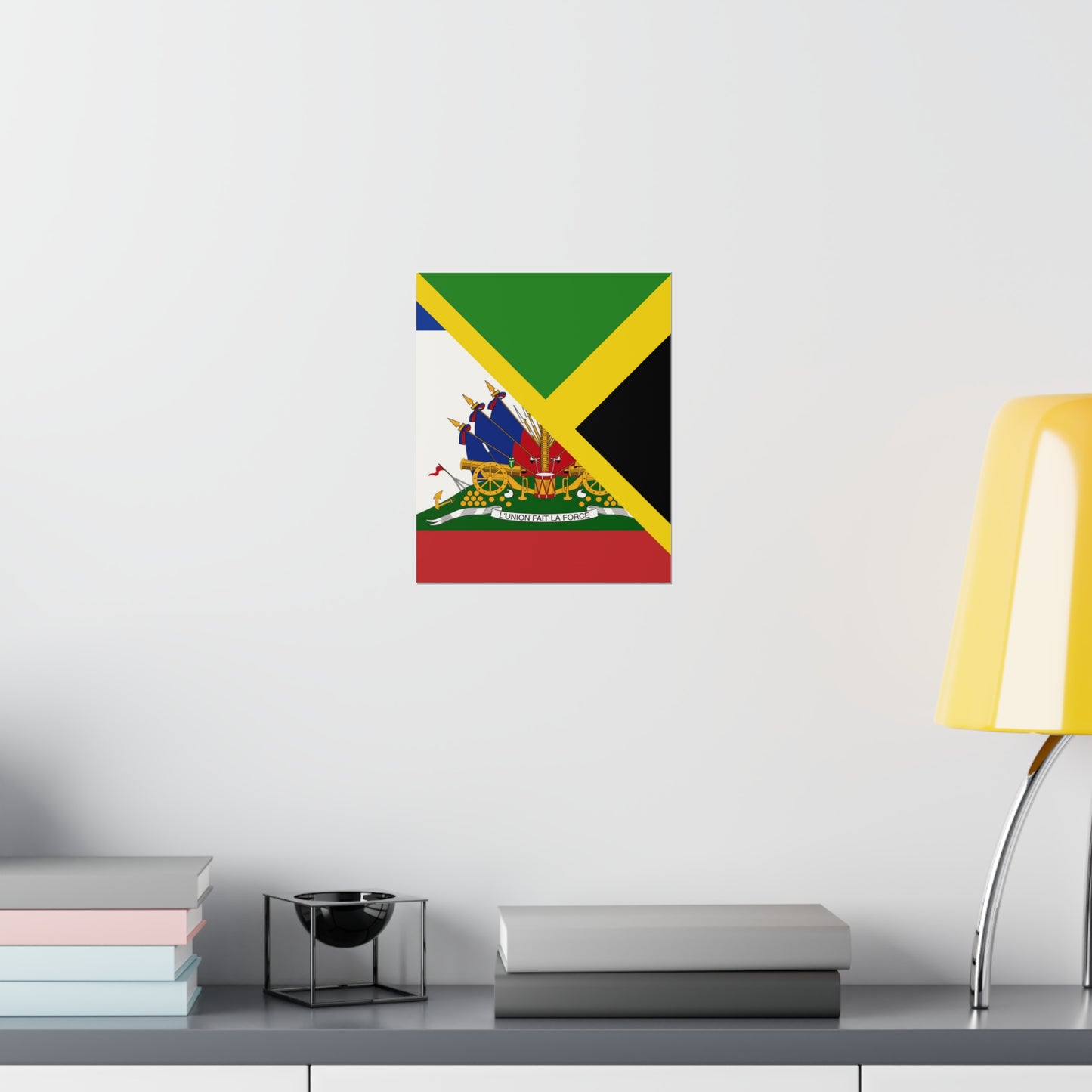 Haitian Jamaican Flag | Half Jamaica Haiti Premium Matte Poster