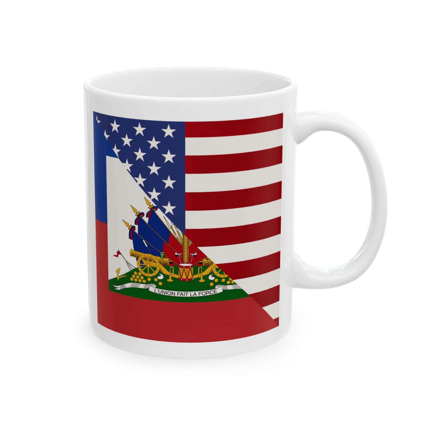 Haiti America Flag | Half Haitian American Flag Ayiti Ceramic Mug 11oz, 15oz Cup