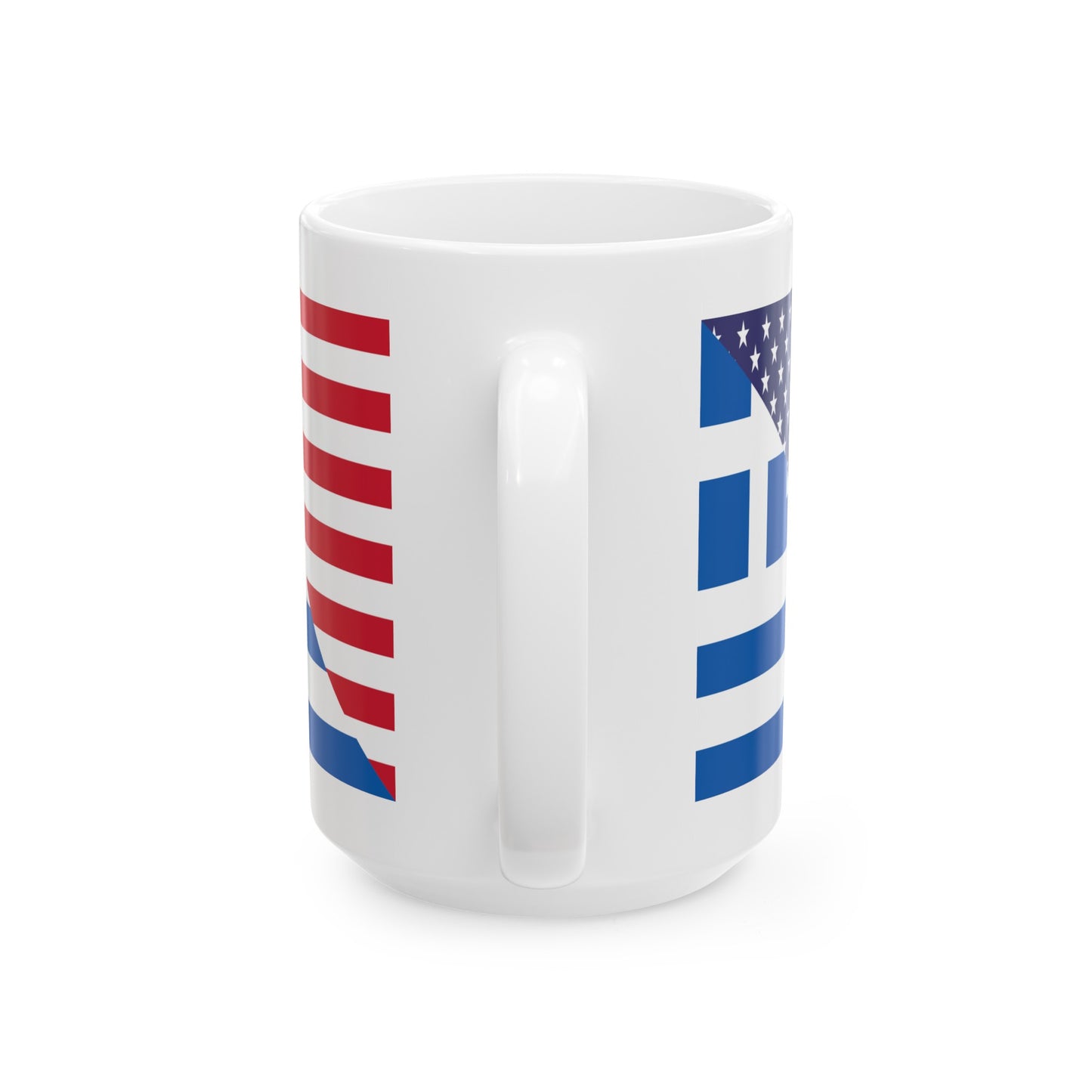 Greek American Flag Half Greece USA Ceramic Mug 11oz, 15oz Cup