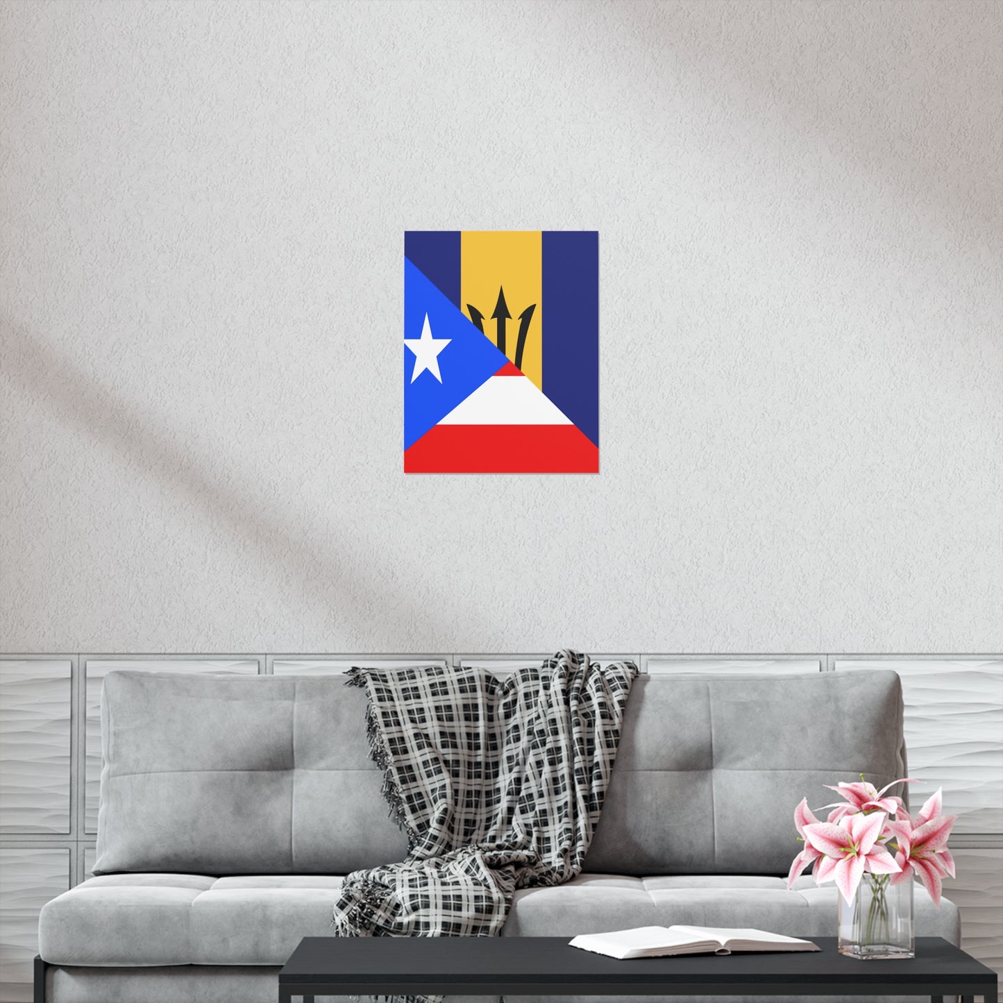 Bajan Puerto Rican Flag Puerto Rico Barbados Premium Matte Poster