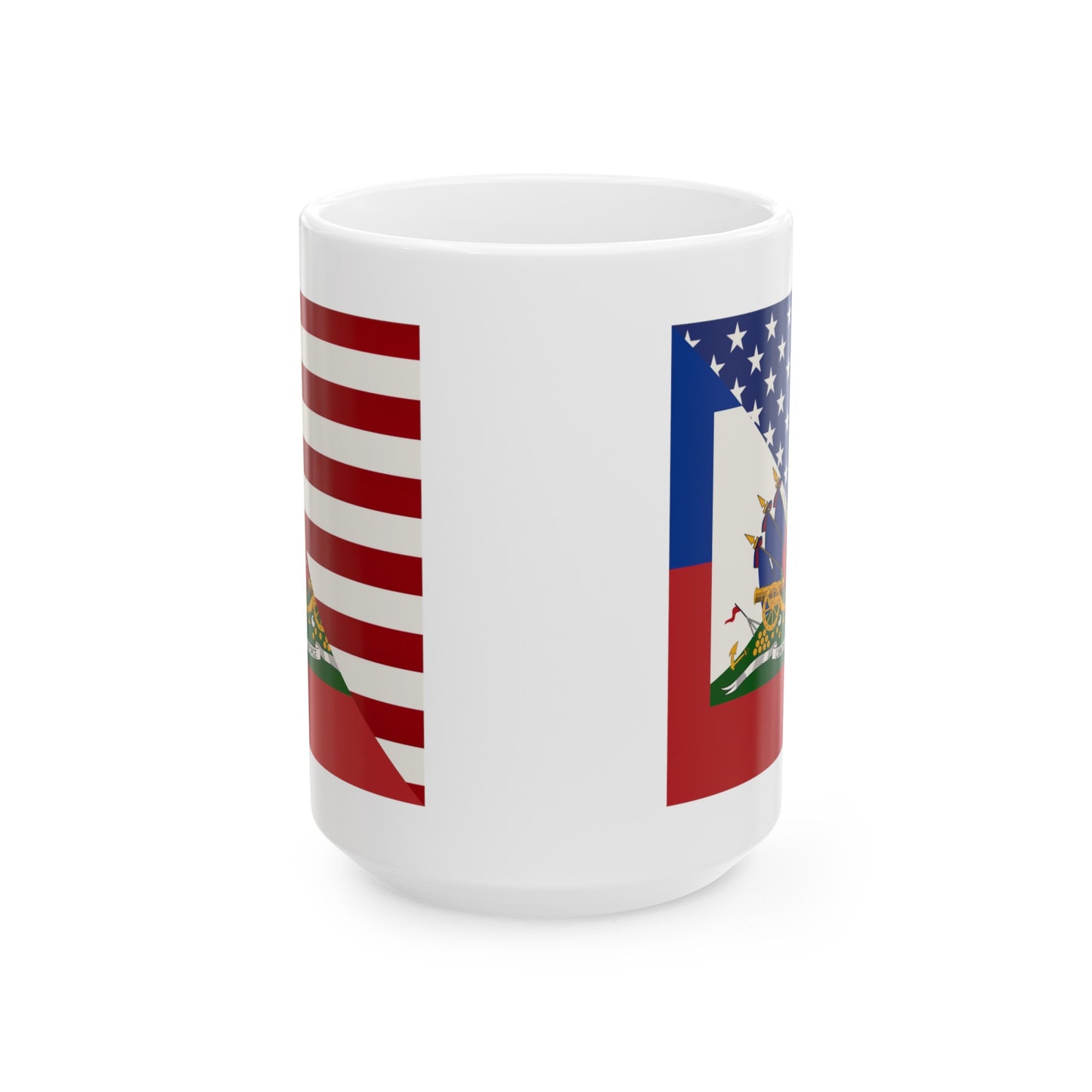 Haiti America Flag | Half Haitian American Flag Ayiti Ceramic Mug 11oz, 15oz Cup