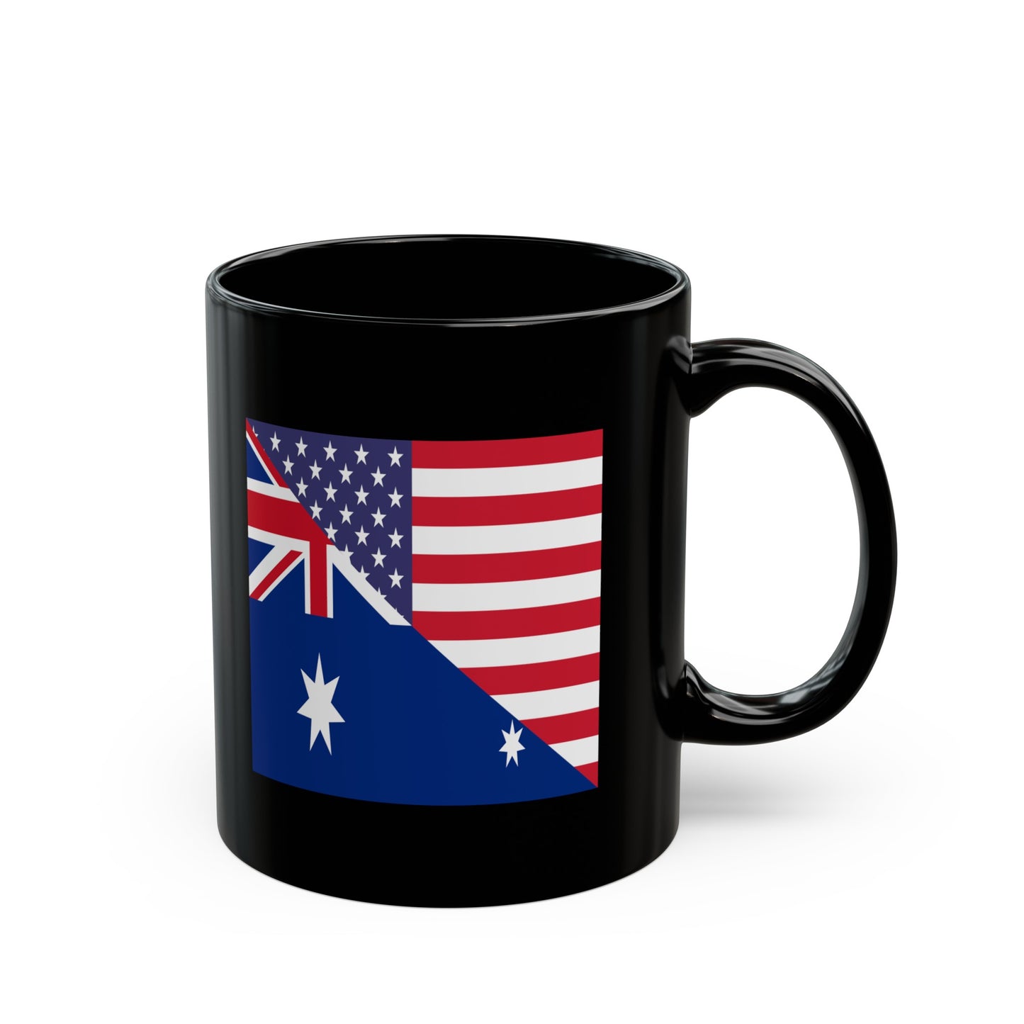 Australian American Flag Australia USA Black Mug (11oz, 15oz)