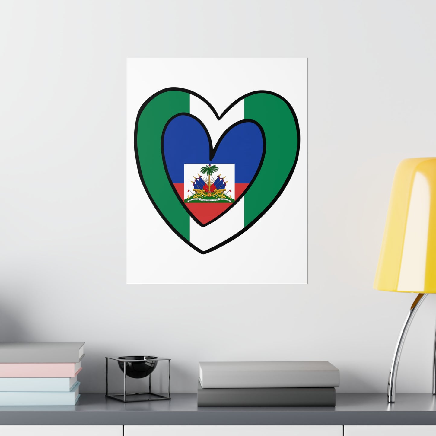 Nigerian Haitian Flag Inner Heart Nigeria Haiti  Premium Matte Poster