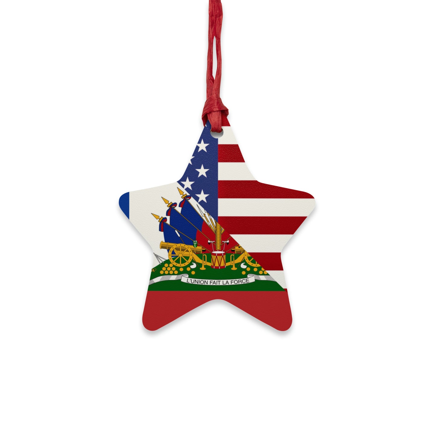 Haiti America Flag | Half Haitian American Flag Ayiti Wooden Ornament