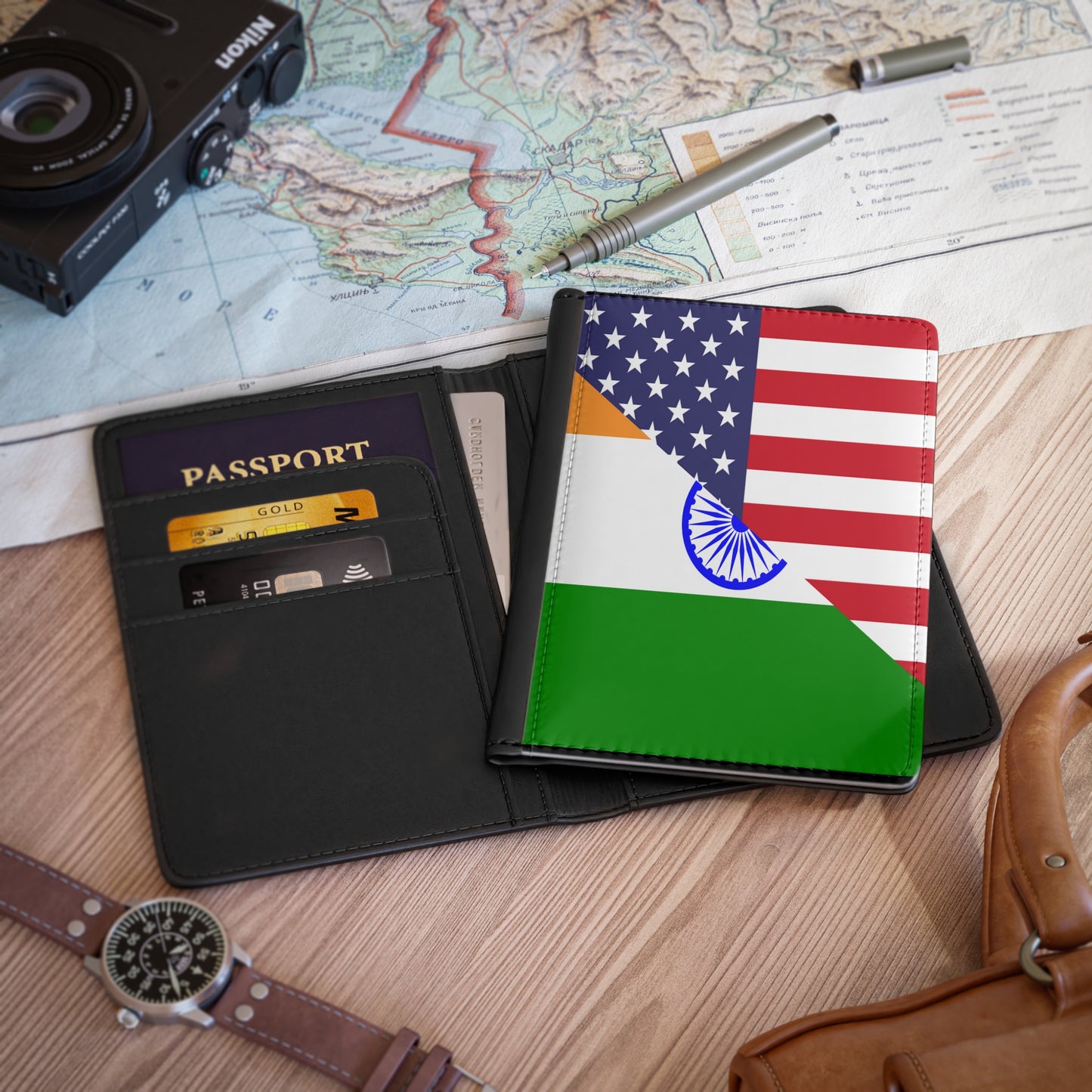 Indian American Passport Cover | India USA Travel