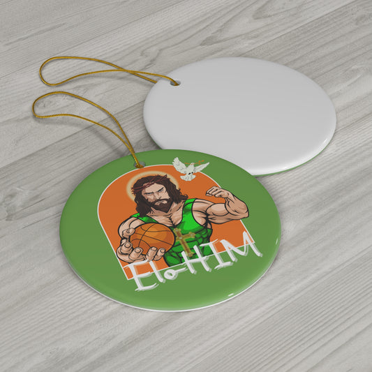 Jesus is Him EloHim Basketball Funny Ceramic Ornament | Christmas Tree Ornaments