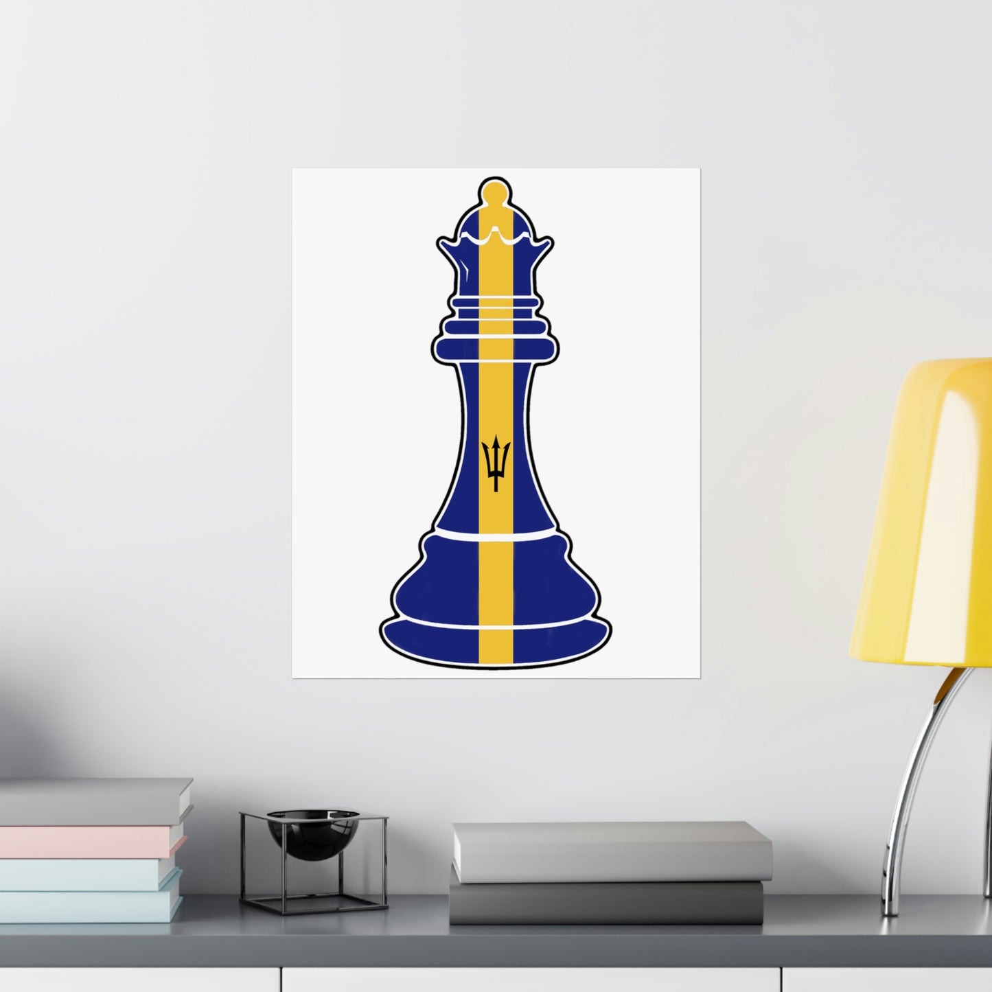 Bajan Queen Flag Chess Piece Barbados Premium Matte Poster