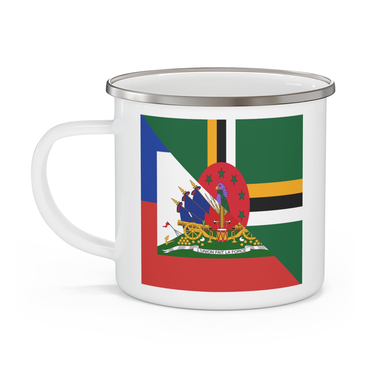 Dominica Haiti Flag Dominican Haitian 12oz Enamel Mug