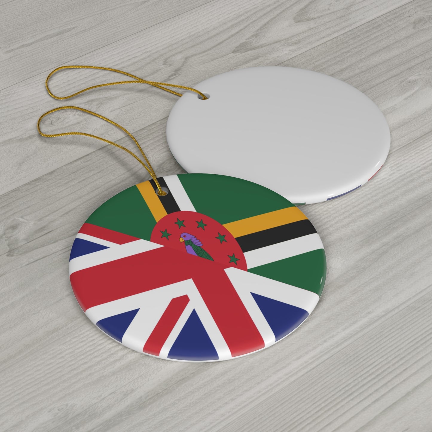 UK Union Jack Dominica Flag Half Dominican United Kingdom Ceramic Ornament | Christmas Tree Ornaments