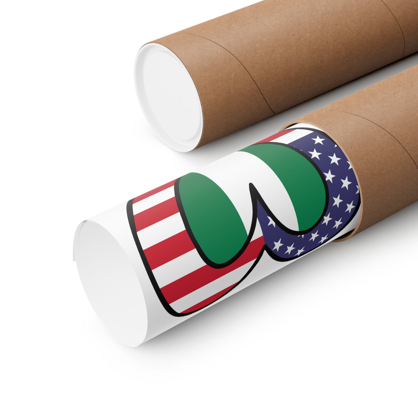 American Nigerian Flag Inner Heart USA Naija Nigeria Premium Matte Poster