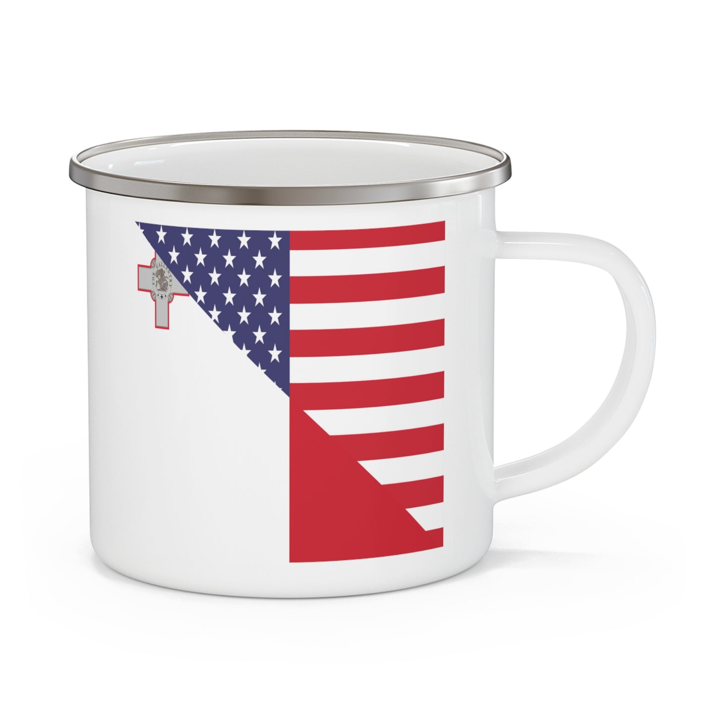 Maltese American Flag Malta USA 12oz Enamel Mug