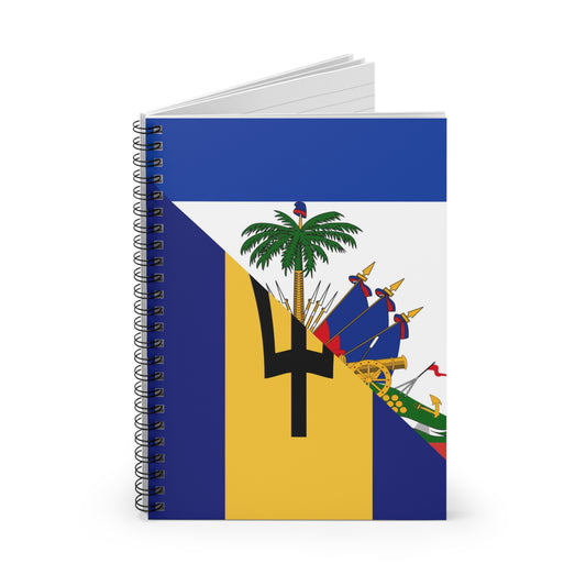 Haitian Bajan Flag Half Haiti Barbados Spiral Notebook - Ruled Line