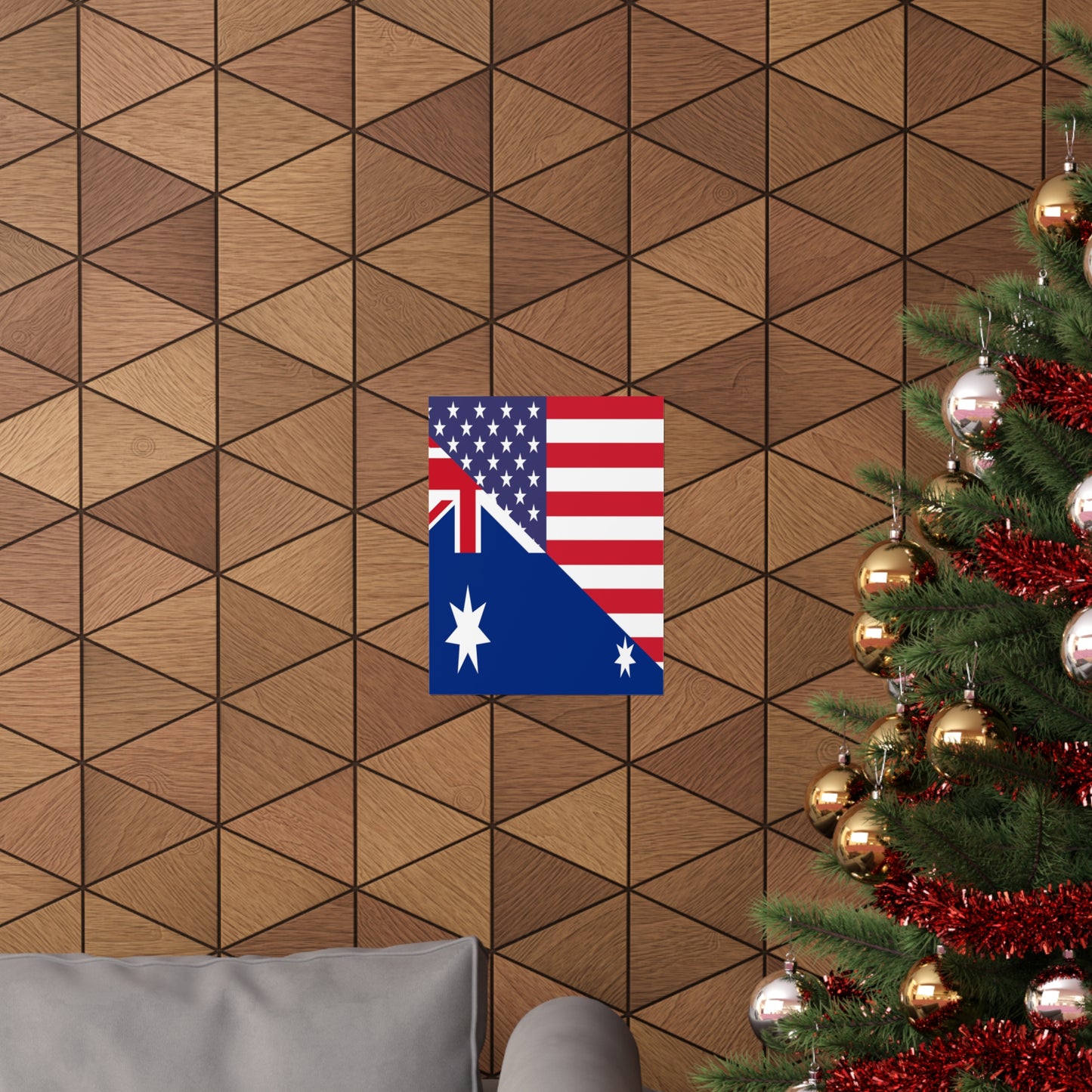 Australian American Flag Australia USA Premium Matte Poster