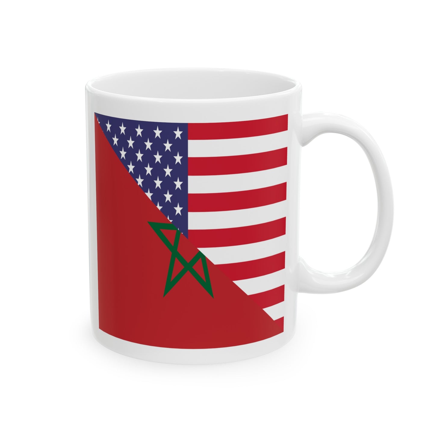 Moroccan American Flag Morocco USA Ceramic Mug 11oz, 15oz Cup