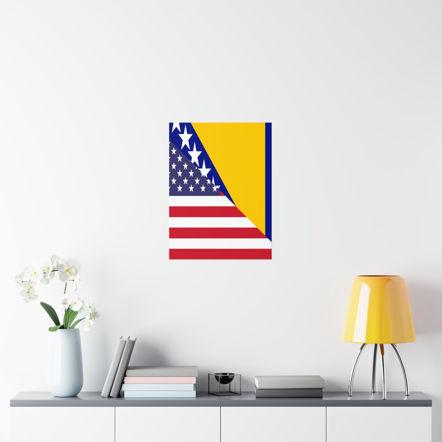 Bosnia Herzegovina American Flag Premium Matte Poster