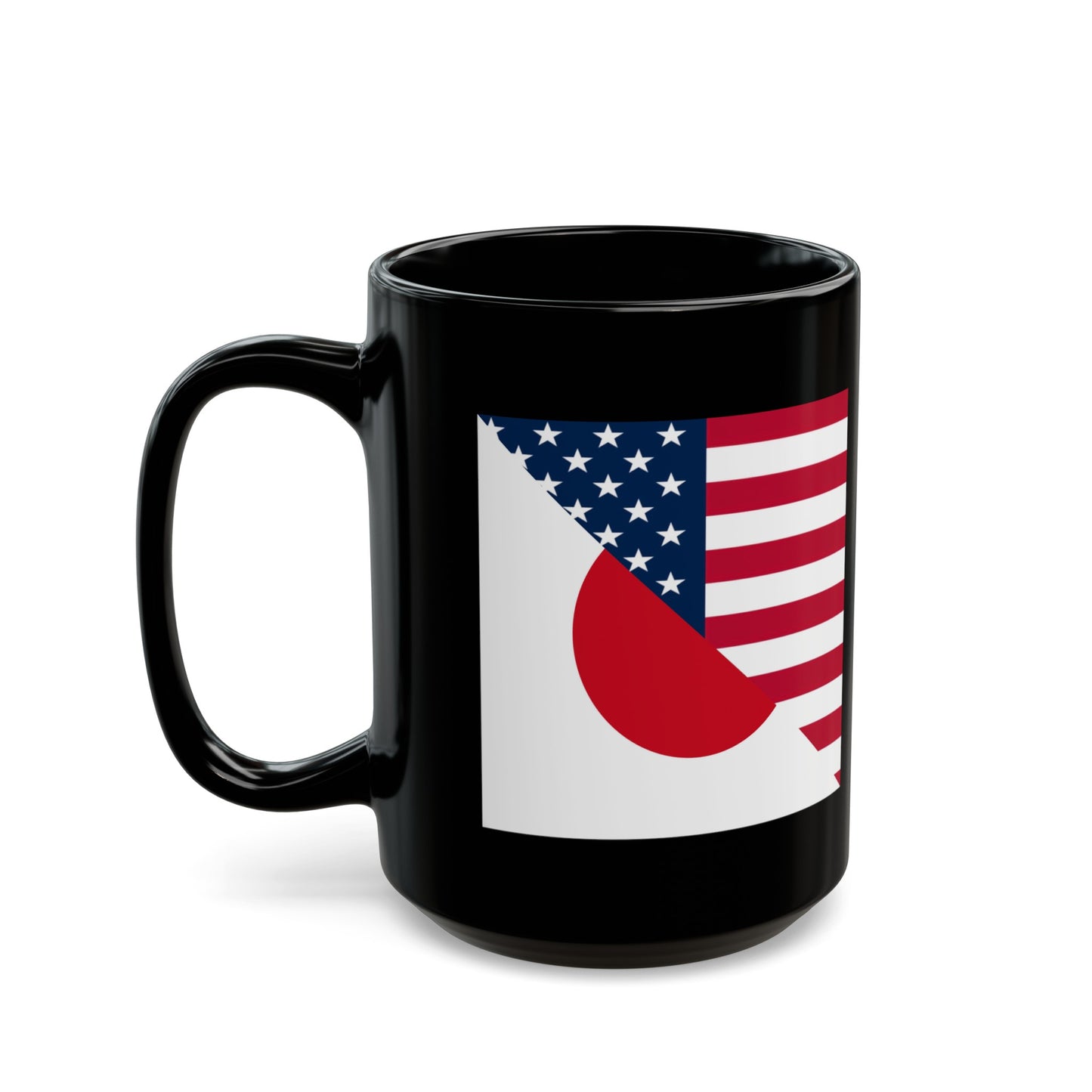 Japan American Flag Japanese USA Black Mug (11oz, 15oz)