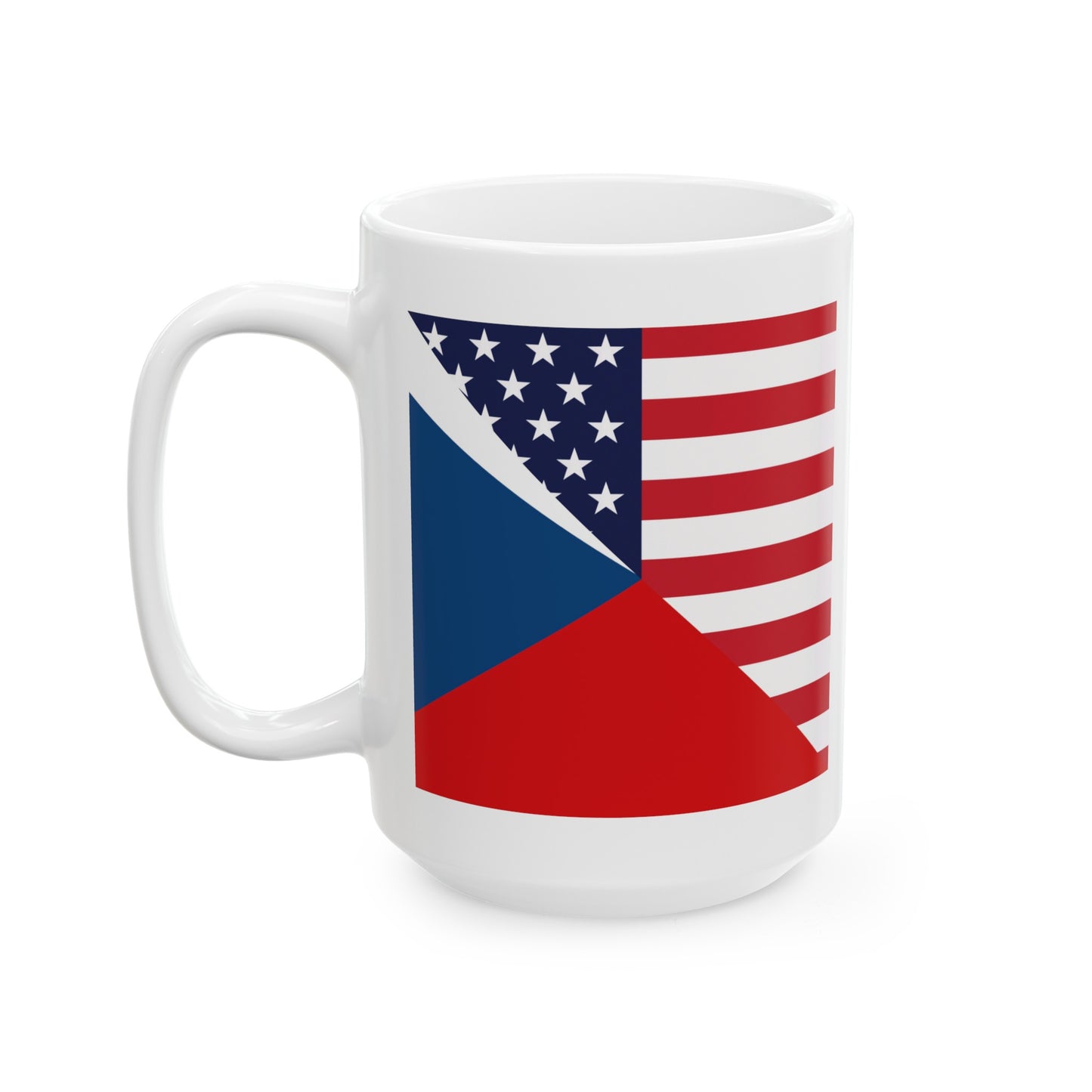 Czech Republic American Flag Czechia USA  Ceramic Mug 11oz, 15oz Cup