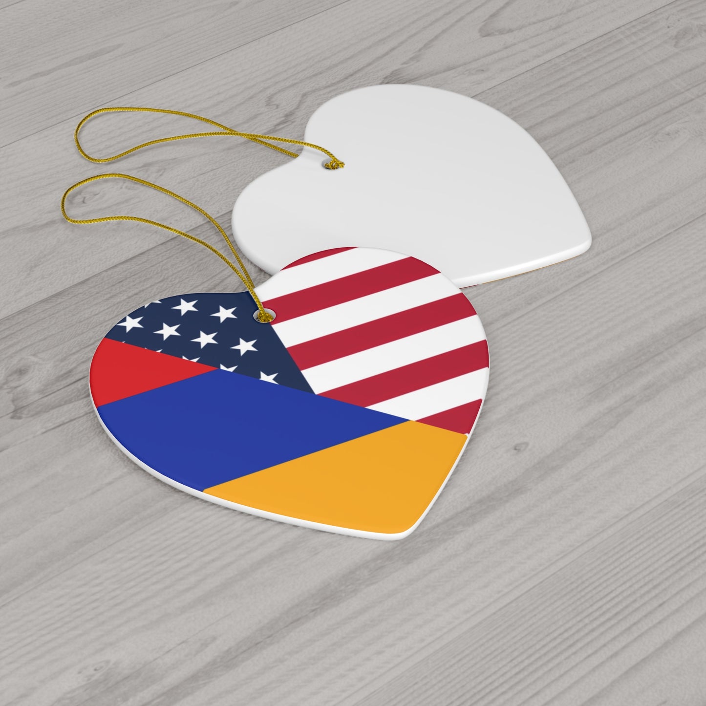 Armenian American Flag Armenia USA Ceramic Ornament | Christmas Tree Ornaments