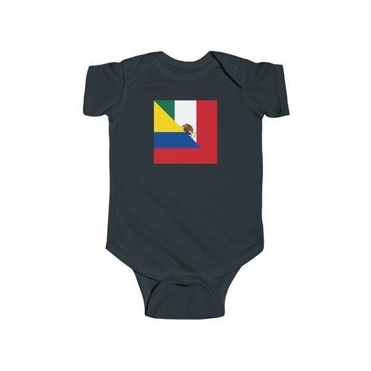 Mexican Colombian Flag Baby Bodysuit | Half Mexico Colombia