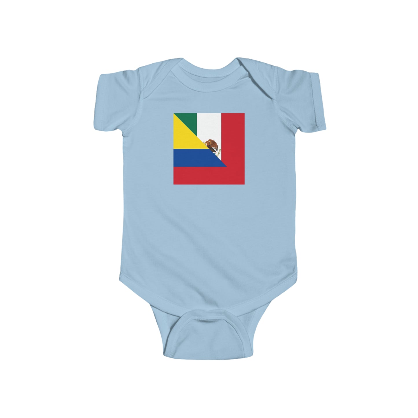 Mexican Colombian Flag Baby Bodysuit | Half Mexico Colombia