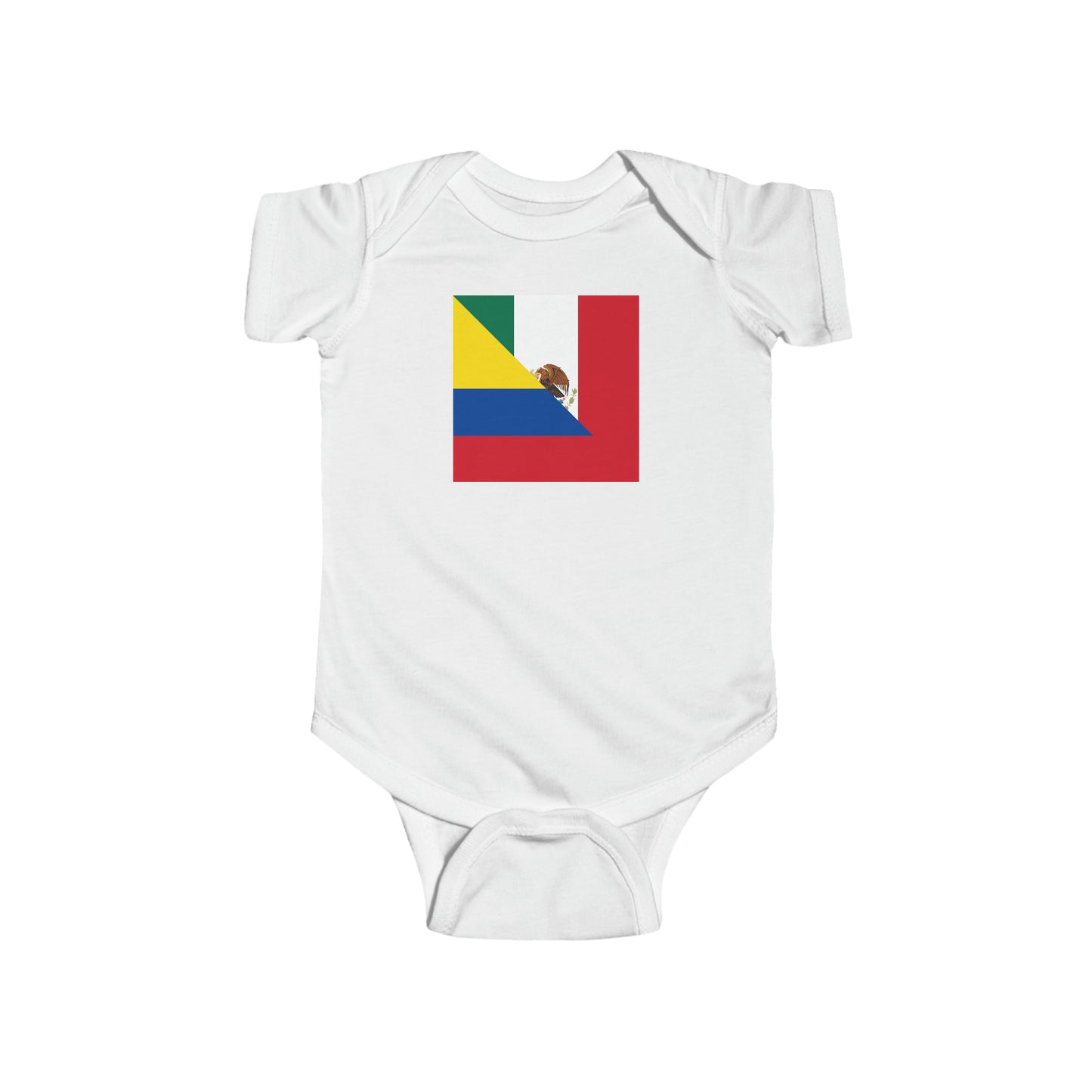 Mexican Colombian Flag Baby Bodysuit | Half Mexico Colombia