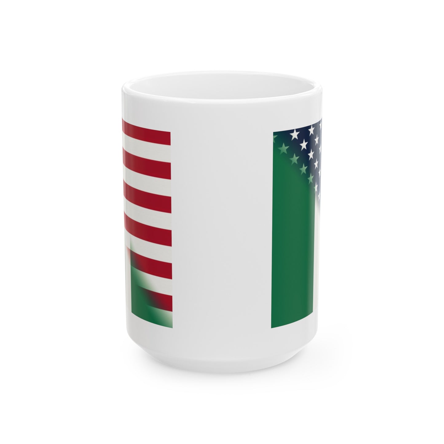 Nigerian American Flag Half Naija USA African Ceramic Mug 11oz, 15oz Cup