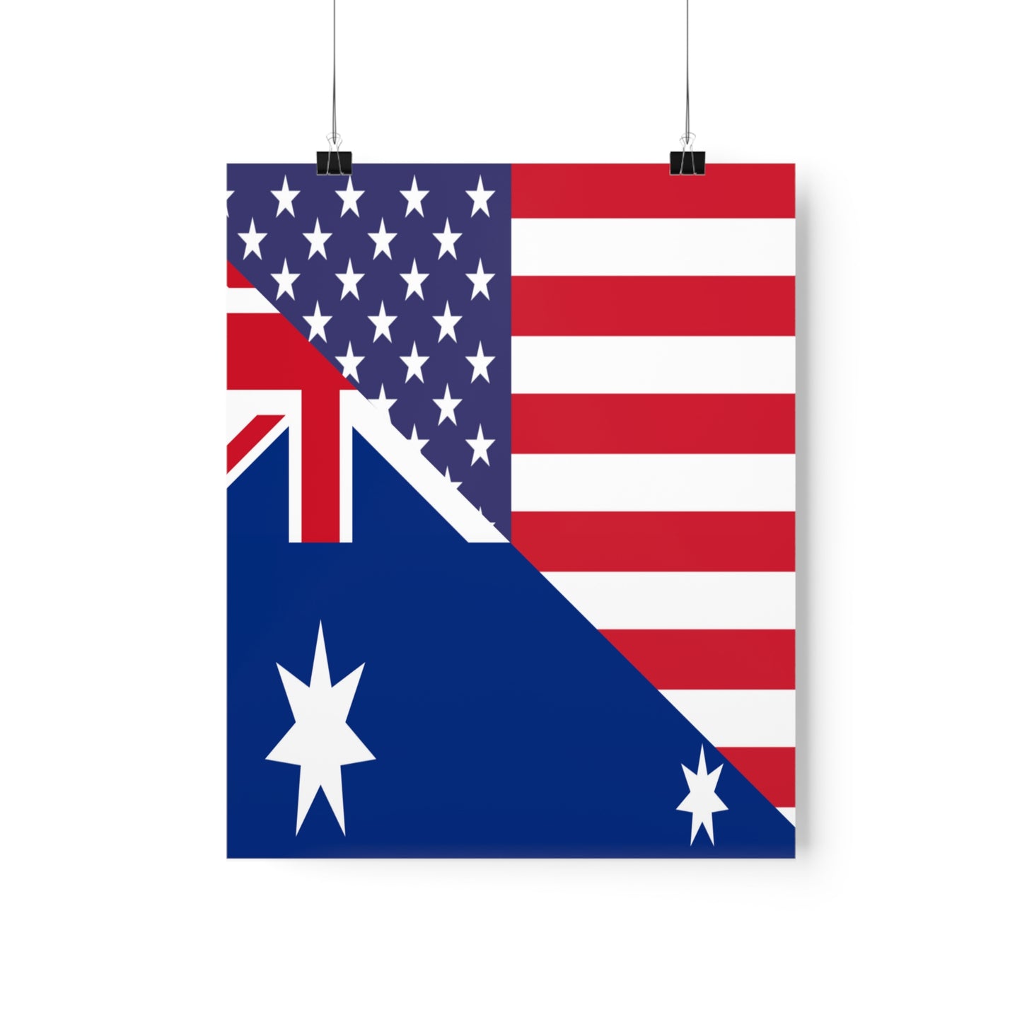 Australian American Flag Australia USA Premium Matte Poster