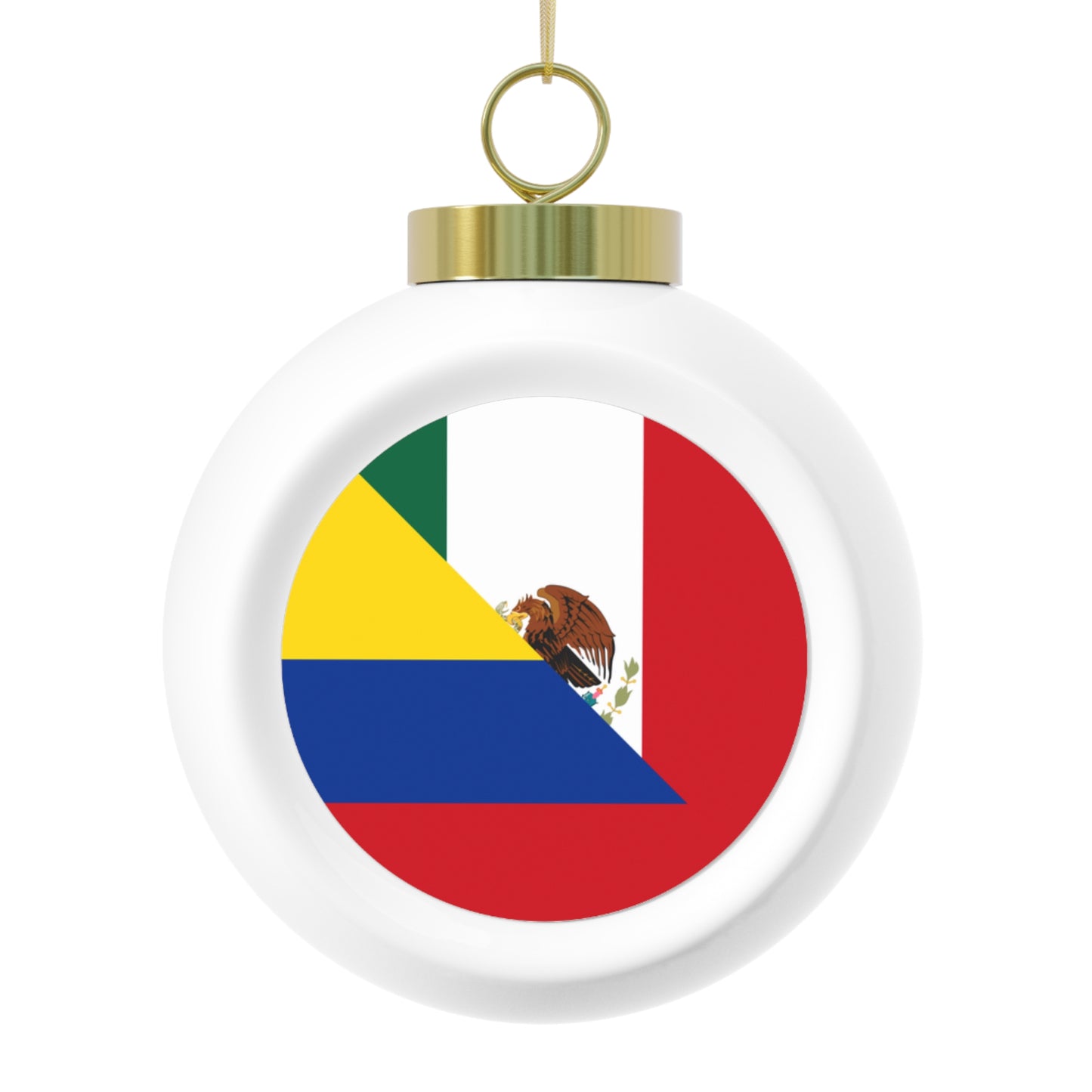 Mexican Colombian Flag Half Mexico Colombia Christmas Tree Ball Ornament