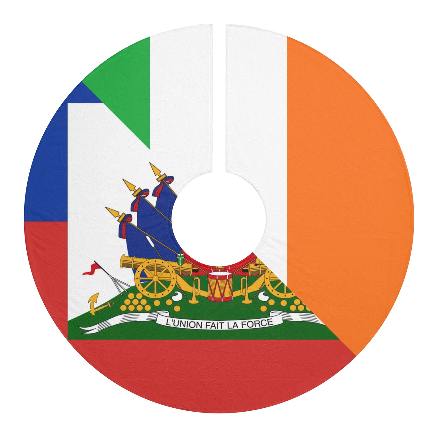 Haitian Irish Flag Half Haiti Ireland Christmas Tree Skirt