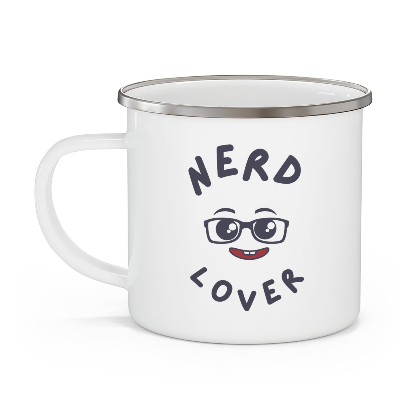 Nerd Lover Geek Love Book Worm 12oz Enamel Mug