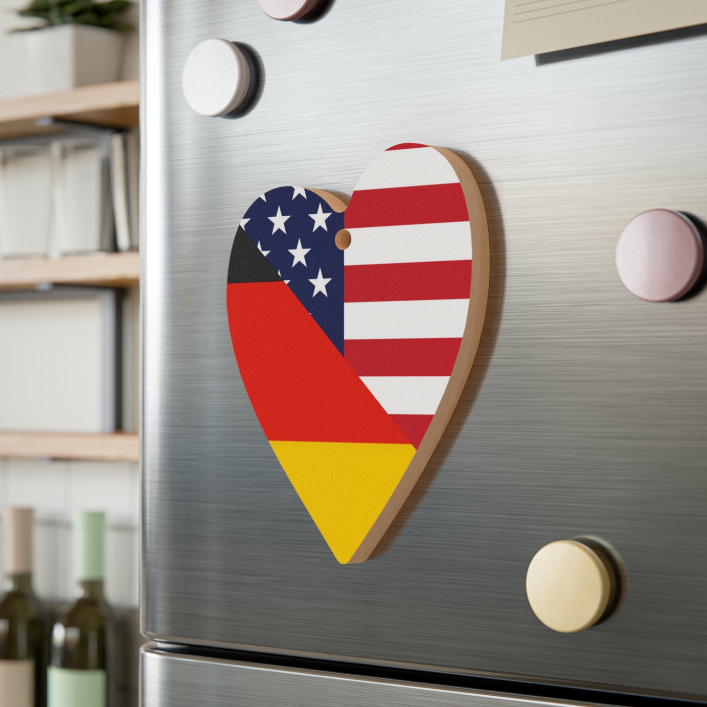 German American Flag Germany USA Wooden Ornament